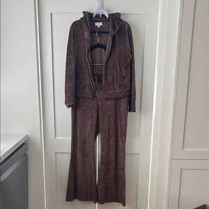 Aerie Faux Velour Brown Women's Jumpsuit